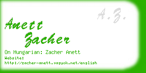 anett zacher business card